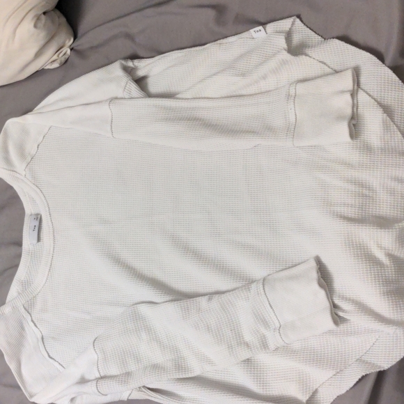 TNA waffle knit top with rounded edge bottom size med - Picture 1 of 4